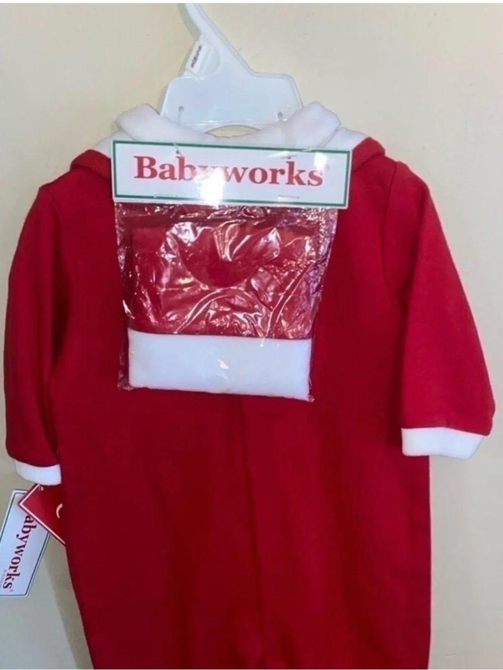 Red Santa Baby Holiday Footed One-Piece